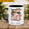 Uni Pig Funny Personalized Name Two Tone Mug