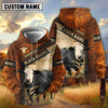 Uni Black Baldy Dark Leather Pattern Personalized Name and Farm Name Color Mixed 3D Hoodie