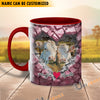 Uni Charolais Couple Personalized Name Two Tone Mug