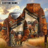 Uni Horse Dark Leather Pattern Personalized Name and Farm Name Color Mixed 3D Hoodie