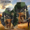 Uni Highland Black Moss Leather Pattern Personalized Name and Farm Name Color Mixed 3D Hoodie