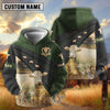 Uni Charolais Black Moss Leather Pattern Personalized Name and Farm Name Color Mixed 3D Hoodie