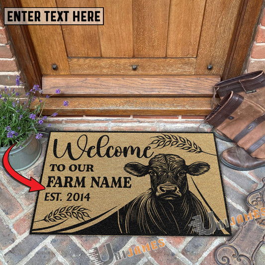 Uni Jersey Peekaboo Custom Farm Name Custom Year Coir Doormat
