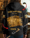 Uni Personalized Name & Farm Name Black Cattle Hoodie