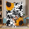 Uni Personalized Sunflowers & Cattle – Personalized Farmhouse Blanket (10 Cattle Breeds)