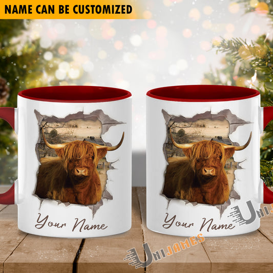 Uni Highland Funny Personalized Name Two Tone Mug