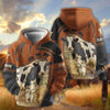 Uni Holstein Leather Pattern Custom Name, Farm Name 3D Hoodie