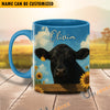 Uni Black Angus Peace Farm Personalized Name Two Tone Mug (10 Cattle Breeds)