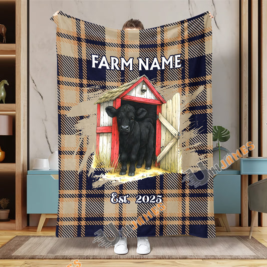 Uni Personalized Farm Name & Established Year Barn Door Blanket (10 Cattle Breeds)