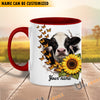 Uni Sunflower Cow Love Personalized Name Mug (10 Cattle Breeds)