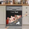 Uni Pig Cattle Metal Pattern Custom Name Dishwasher Door Cover