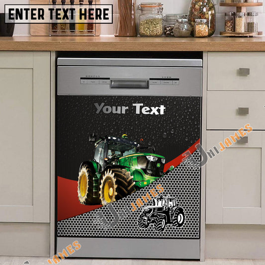 Uni Tractor Cattle Metal Pattern Custom Name Dishwasher Door Cover