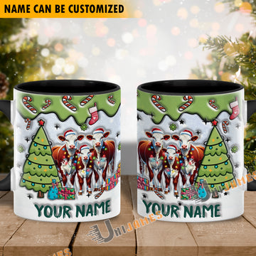 Uni Hereford Christmas Personalized Name Two Tone Mug