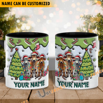 Uni Brahman Christmas Personalized Name Two Tone Mug