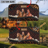 Uni American Quarter Horse Happiness Sunflower Custom Name 3D Leather Clutch