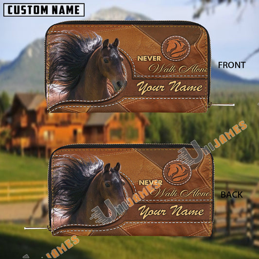 Uni Hackney Never Walk Alone Custom Name 3D Leather Clutch