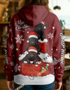 Uni Personalized Cute Christmas Cow Hoodie (8 Cattle Breeds)