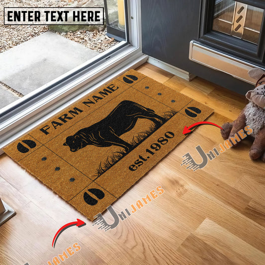 Uni Charolais Hoove Custom Farm Name Custom Year Coir Doormat