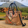 Unijames Palomino Center Zip Pattern Custom Name 3D Leather Handbag