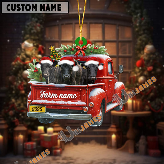 Uni Personalized Dexter Christmas Farm Truck Custom Shape Acrylic Ornament