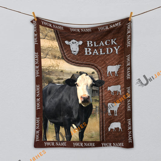 Uni Personalized Name Black Baldy Farm Super Soft Blanket