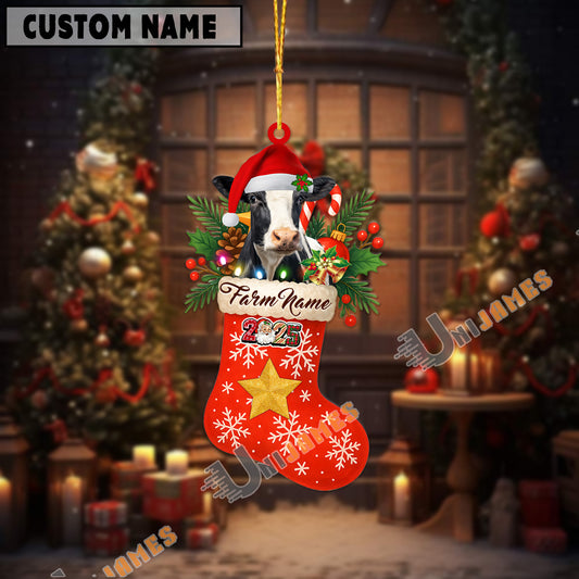 Uni Personalized Holstein Christmas Stocking Ornament