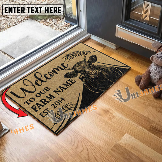 Uni Dexter Peekaboo Custom Farm Name Custom Year Coir Doormat