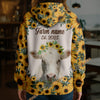Uni Sunflower Crown Cow – Personalized Farm Hoodie (8 Cattle Breeds)