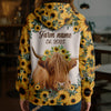 Uni Sunflower Crown Cow – Personalized Farm Hoodie (8 Cattle Breeds)