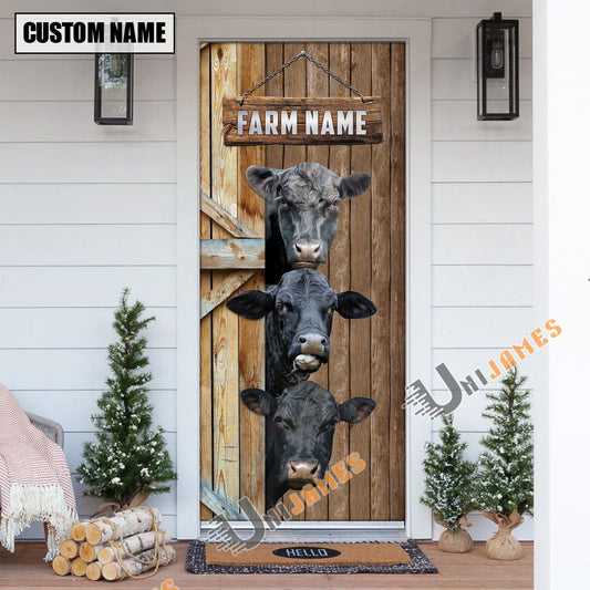 Uni Personalized Name Black Angus Door Cover
