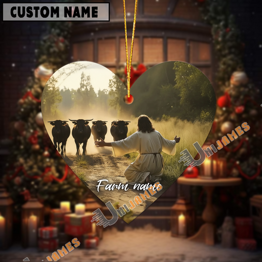 Uni Personalized Jesus and Dexter – Faithful Farm Acrylic Ornament