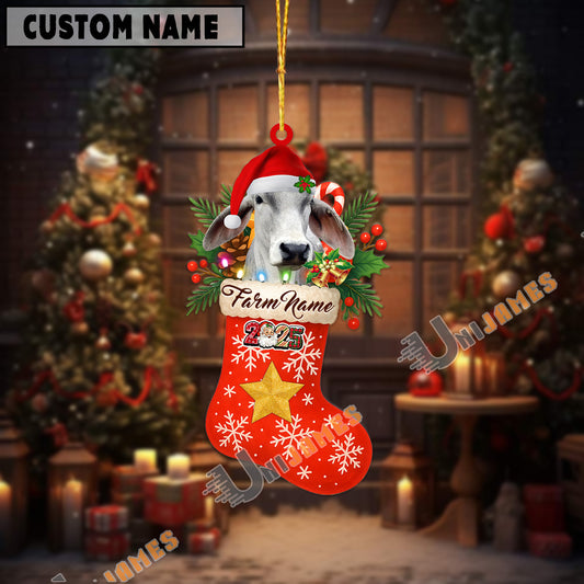 Uni Personalized Brahman Christmas Stocking Ornament