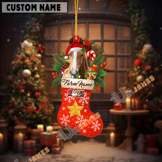 Uni Personalized Horse Christmas Stocking Ornament
