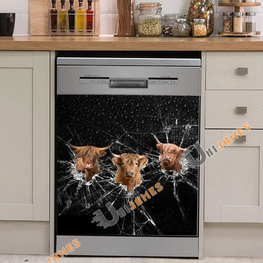 Uni Highland Broken Glasses Dishwasher Door Cover