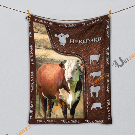 Uni Personalized Name Hereford Farm Super Soft Blanket