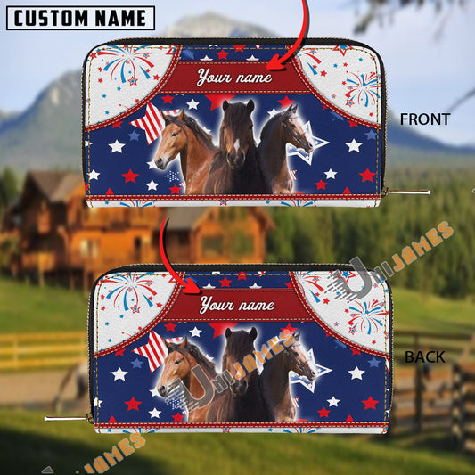 Uni Hackney America Lover Custom Name 3D Leather Clutch