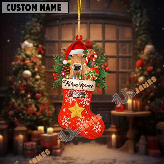 Uni Personalized Jersey Christmas Stocking Ornament