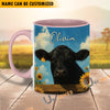 Uni Black Angus Peace Farm Personalized Name Two Tone Mug (10 Cattle Breeds)