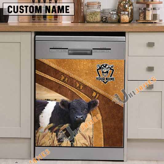 Uni Belted Galloway Brown Custom Name Dishwasher Door Cover