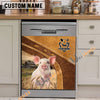 Uni Pig Brown Custom Name Dishwasher Door Cover