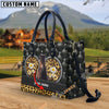 Unijames Hackney Leather Heart Pattern Custom Name 3D Leather Handbag