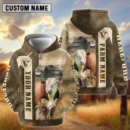 Uni Hereford Customize Name, Farm Name Unique Pattern Hoodie