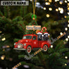 Uni Personalized Black Angus Ornament – Red Christmas Truck & Farm Name Custom Shape Acrylic Ornament