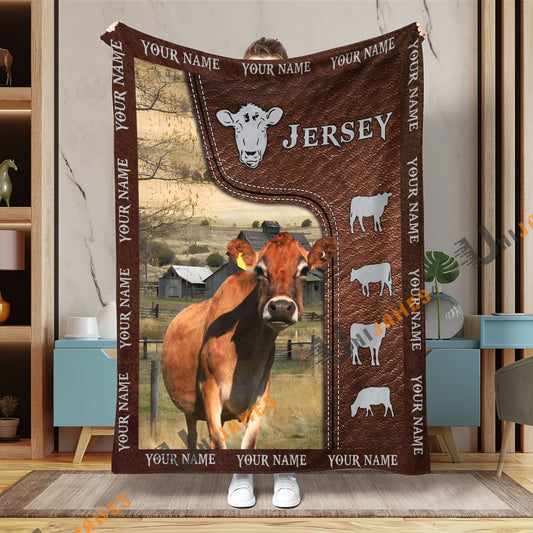 Uni Personalized Name Jersey Farm Super Soft Blanket