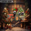 Uni Personalized Farm Tractor Christmas Ornament with Black Angus & Tree Acrylic Ornament