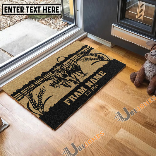 Uni Holstein Sunshine Field Custom Farm Name Custom Year Coir Doormat