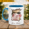 Uni Pig Funny Personalized Name Two Tone Mug