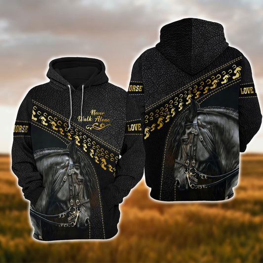 Uni Horse Lovers Never Walk Alone 3D Hoodie