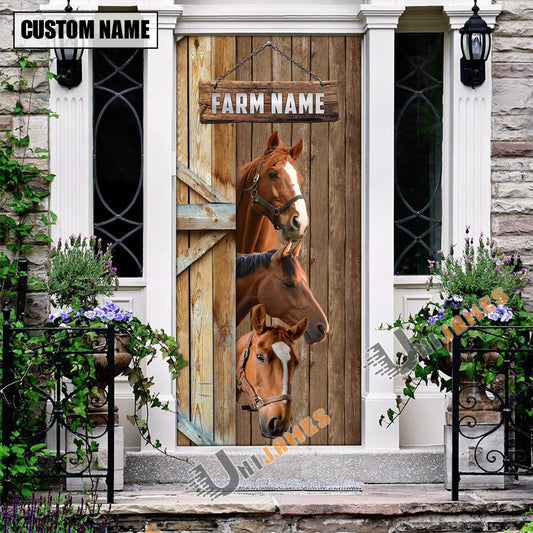 Uni Personalized Name Horse Door Cover