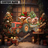 Uni Personalized Farm Tractor Christmas Ornament with Highland & Tree Acrylic Ornament